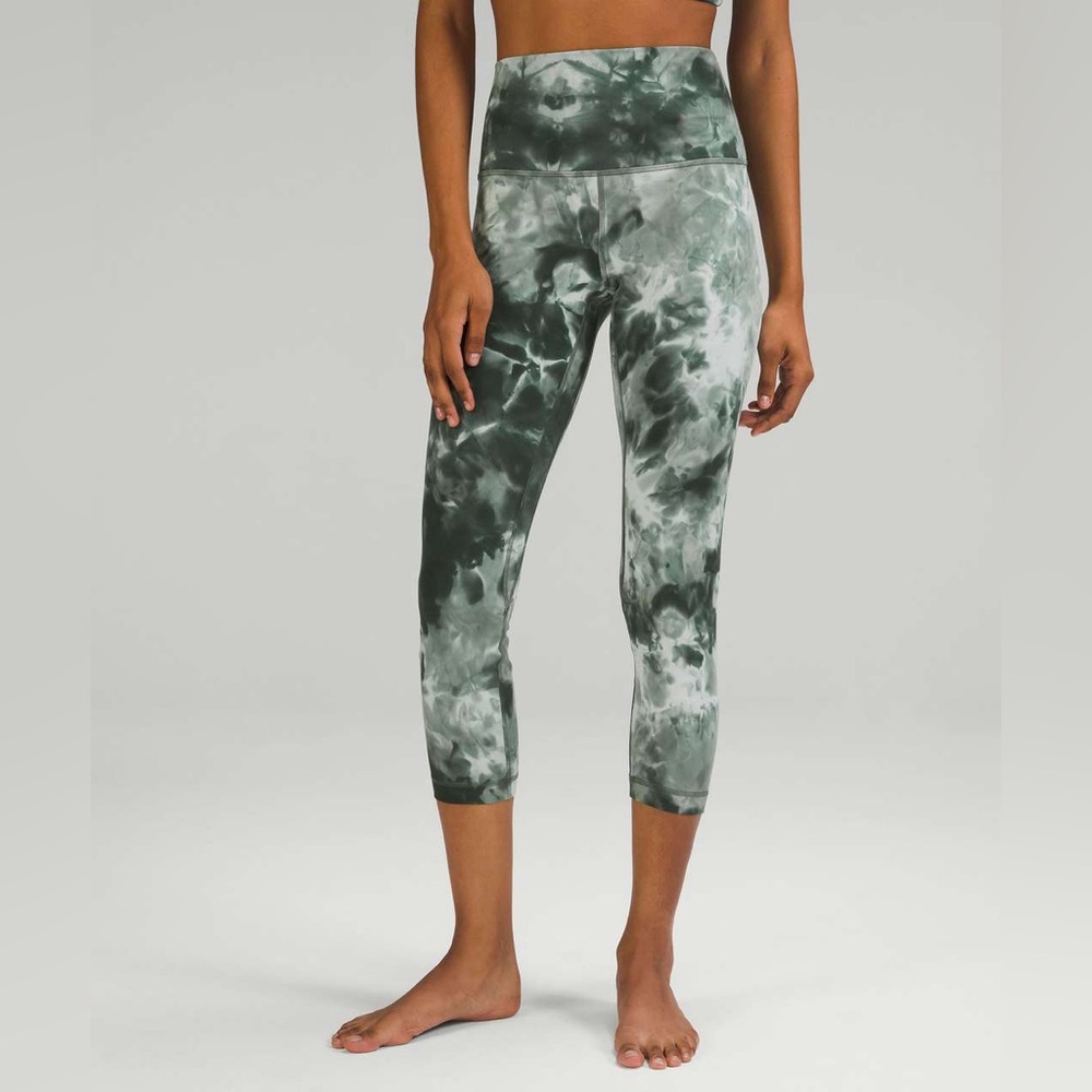 lululemon athletica Green Tie-Dye High-Rise Cropped Leggings